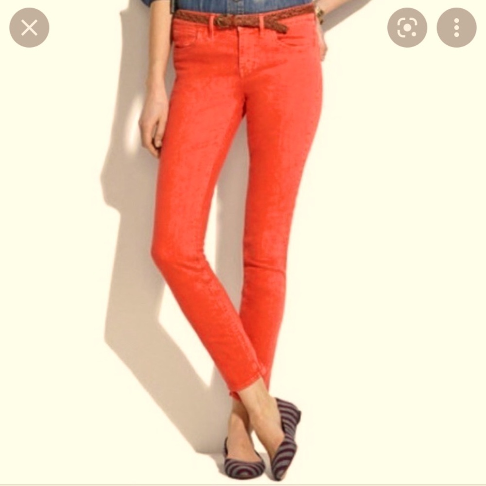 J. Crew Coral Toothpick Jeans